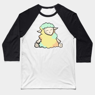 Cotton Candy Sheep - Yellow and Green Edition Baseball T-Shirt